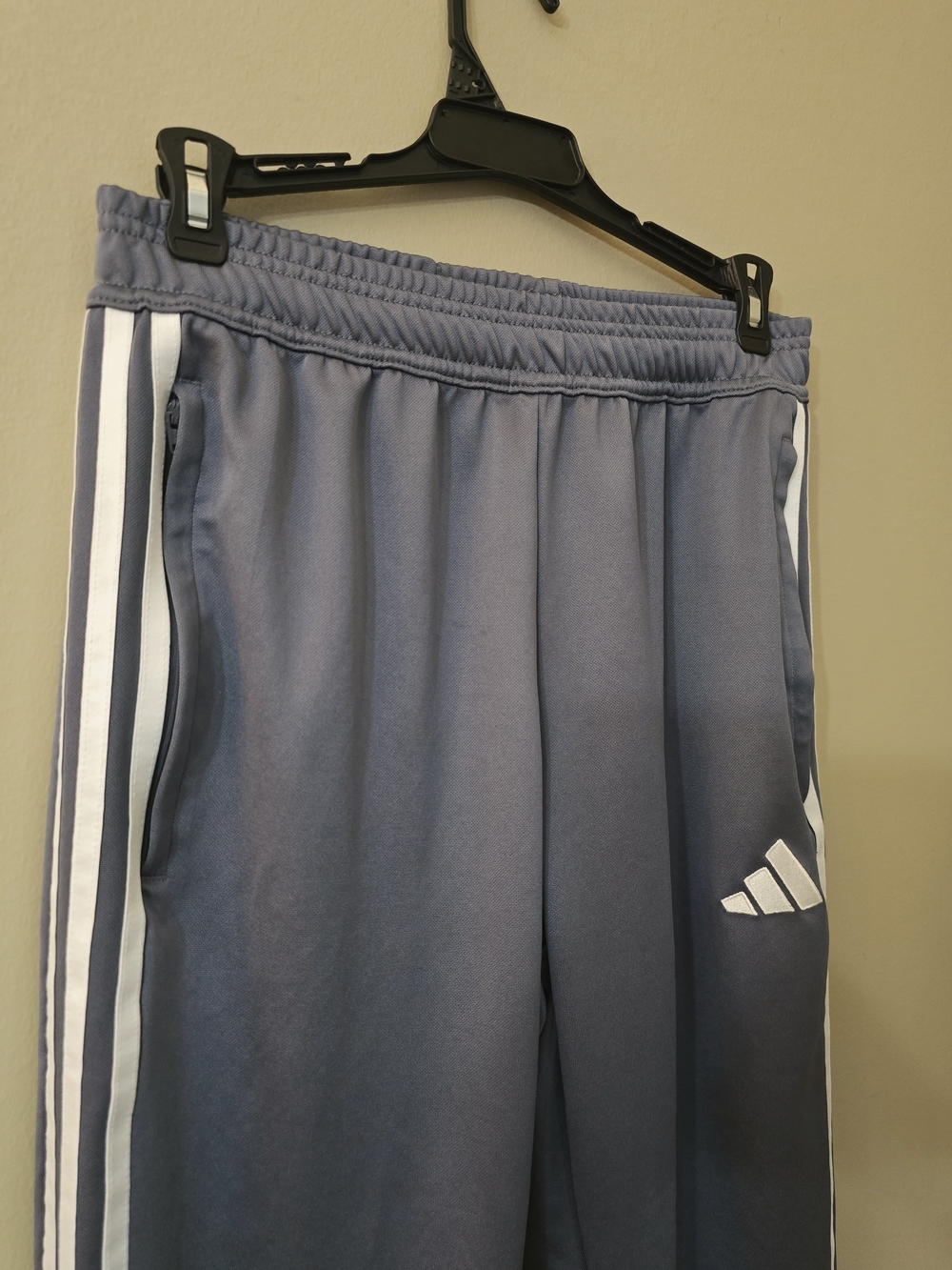 Adidas Women Size S Gray Track Pants with White Stripes - Picture 2 of 9